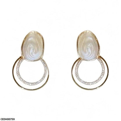 CEDH00759 ZHL Double Round Drop Earrings - CEDH