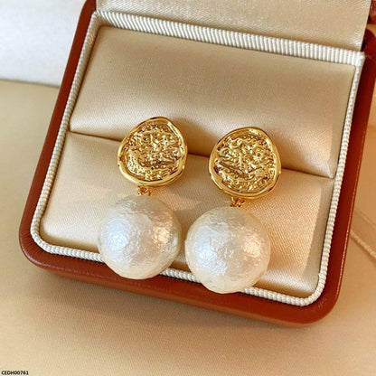 CEDH00761 ZHL Round Pearl Drop Earrings - CEDH