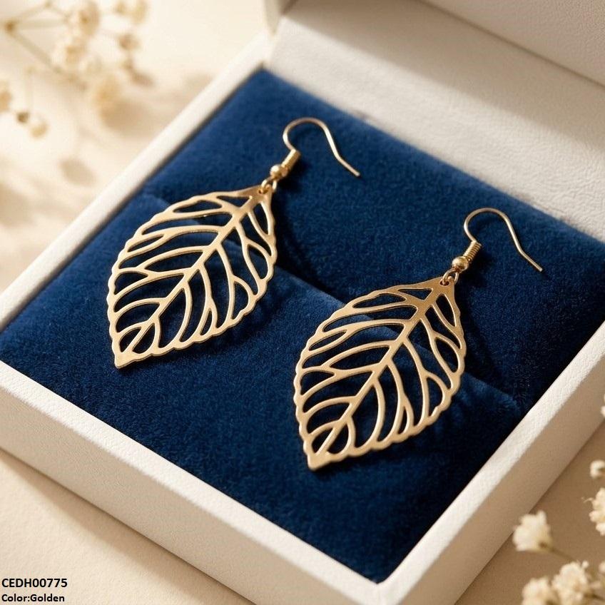 CEDH00775   QWN Leaf Drop Earrings - CEDH