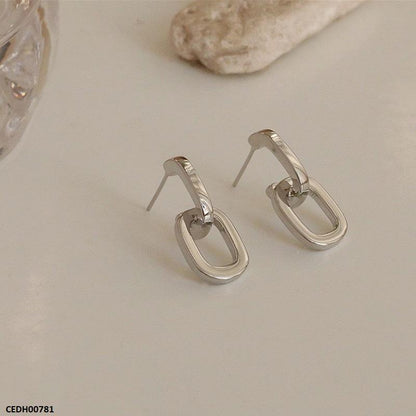 CEDH00781 ZCD Stainless Steel Link Chain Drop Earrings Pair - CEDH