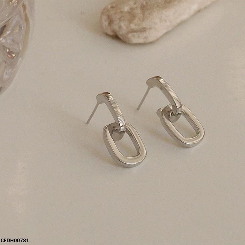 CEDH00781 ZCD Stainless Steel Link Chain Drop Earrings Pair - CEDH