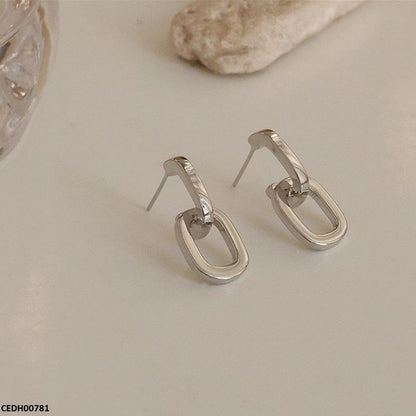 CEDH00781 ZCD Stainless Steel Link Chain Drop Earrings Pair - CEDH