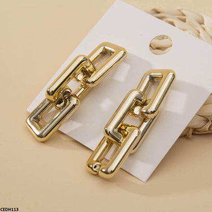CEDH113 LSH Chain Drop Earrings