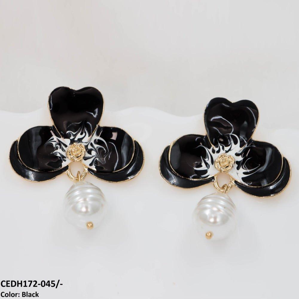 CEDH172 KSU Leaf Painted Earrings Pair