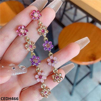 CEDH466 YYZ Flower Drop Earrings Pair