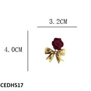 CEDH517 ZHL Flower/Bow Drop Earrings Pair