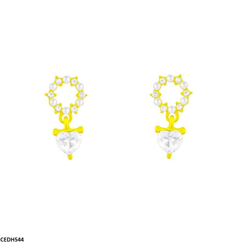 CEDH544 DDJ Heart Drop Earrings