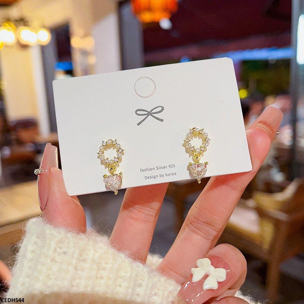 CEDH544 DDJ Heart Drop Earrings
