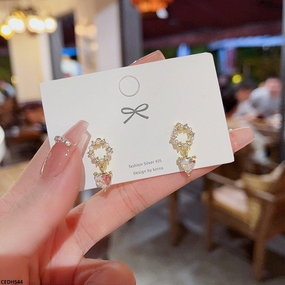 CEDH544 DDJ Heart Drop Earrings