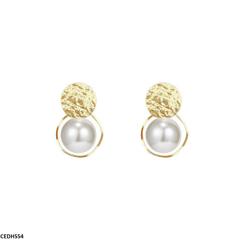 CEDH554 HJF Round Pearl Drop Earrings