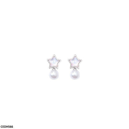 CEDH566 HJF Star/Pearl Drop Earrings