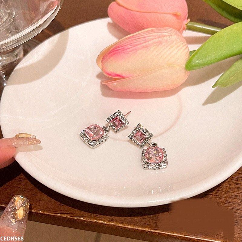 CEDH568 HJF Square Drop Earrings