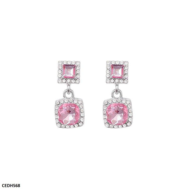 CEDH568 HJF Square Drop Earrings