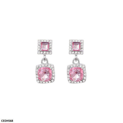 CEDH568 HJF Square Drop Earrings
