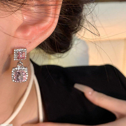 CEDH568 HJF Square Drop Earrings