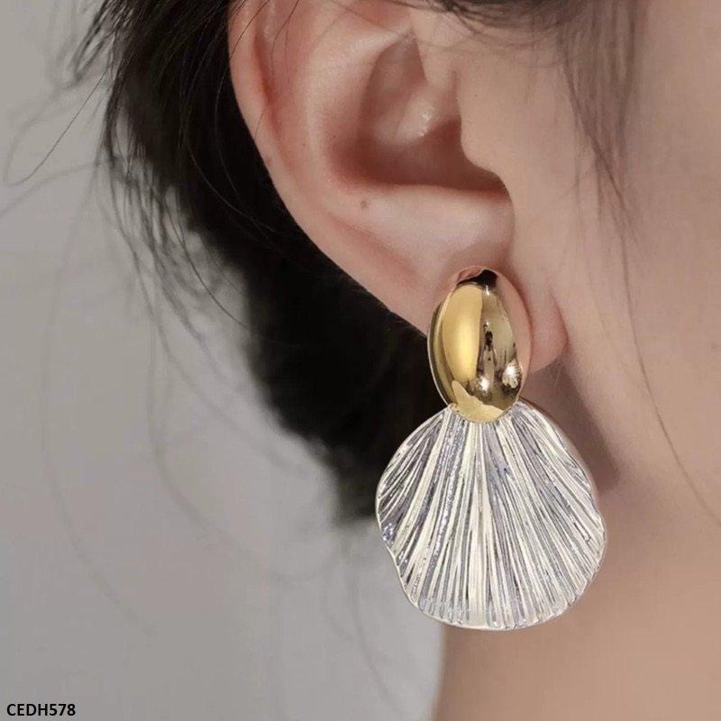 CEDH578 ZCD Stainless Steel Round Drop Earrings