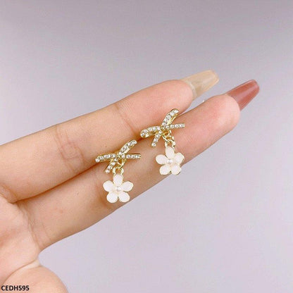CEDH595-SIQ CEDH595 SIQ Bow/Flower Drop Earrings