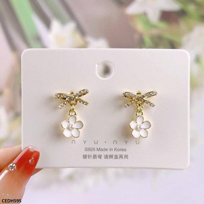 CEDH595-SIQ CEDH595 SIQ Bow/Flower Drop Earrings