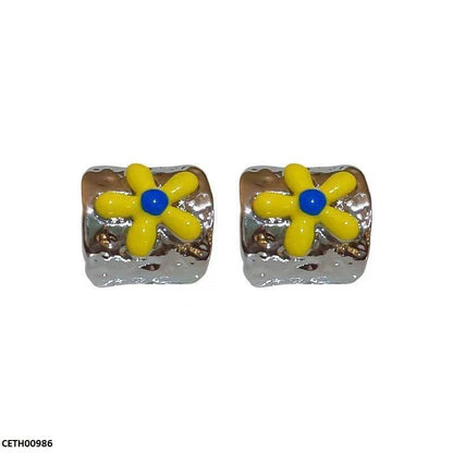 CETH00986 YHC Painted Flower Tops Pair - CETH