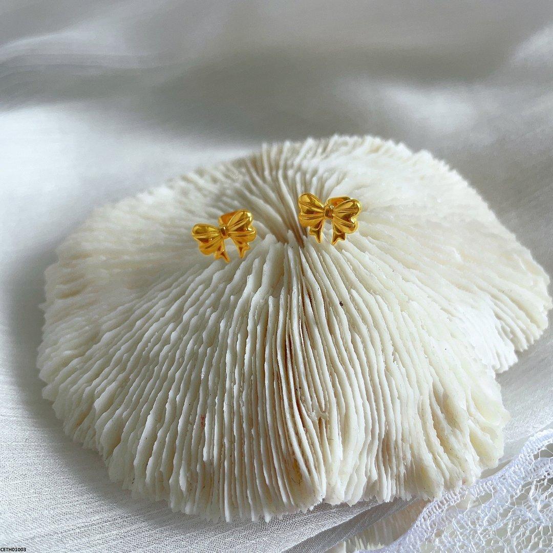 CETH01003 DGF Stainless Steel Bow Stud Tops Pair - CETH