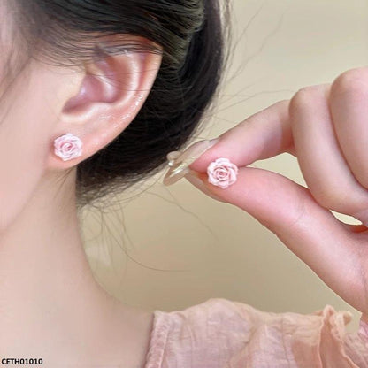 CETH01010 HJF Flower Stud Tops Pair - CETH
