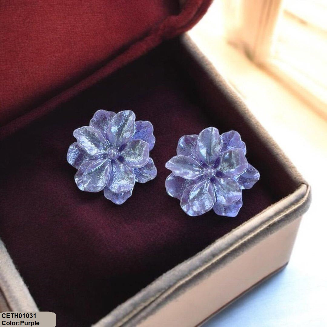 CETH01031 YQG Flower Stud Tops Pair - CETH