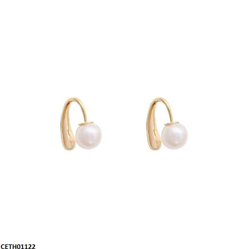 CETH01122 DGF Stainless Steel Round Pearl Tops Pair - CETH