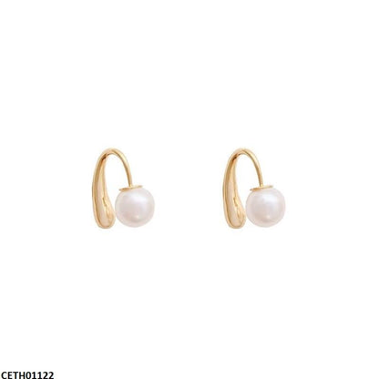 CETH01122 DGF Stainless Steel Round Pearl Tops Pair - CETH