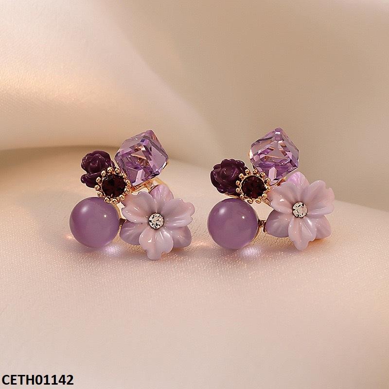 CETH01142 LSH Purple Flower Tops Pair - CETH