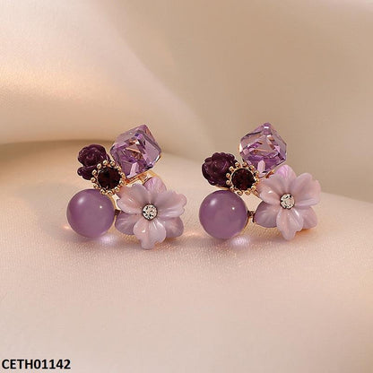 CETH01142 LSH Purple Flower Tops Pair - CETH