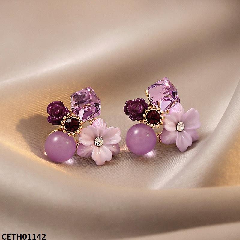 CETH01142 LSH Purple Flower Tops Pair - CETH