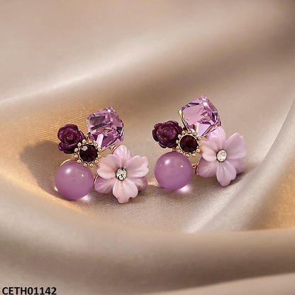 CETH01142 LSH Purple Flower Tops Pair - CETH