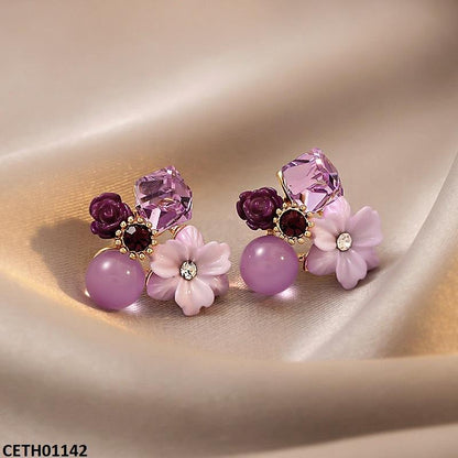 CETH01142 LSH Purple Flower Tops Pair - CETH