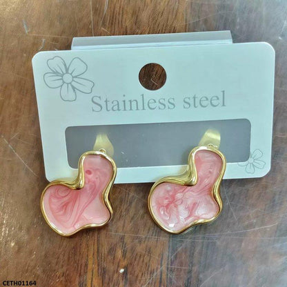 CETH01164  LSH Pink Marble Tops Pair - CETH