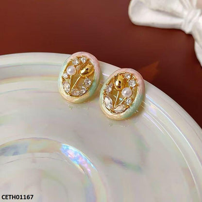 CETH01167 LSH Oval Flower Tops Pair - CETH