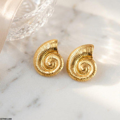 CETH01180 HLN Nautilus spiral Stainless Steel Tops Pair - CETH