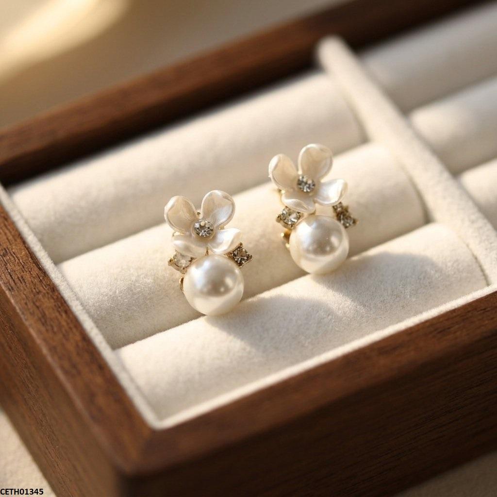 CETH01345 ZHL Flower Pearl Tops Pair - CETH