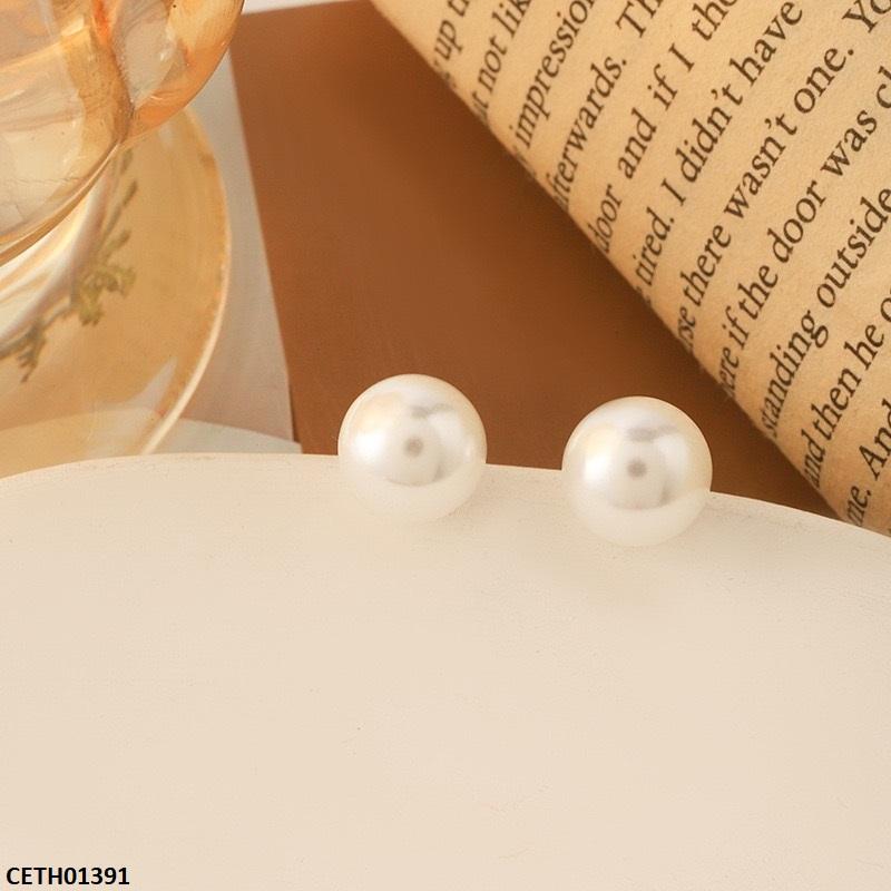 CETH01391 QWN Round Pearl Tops Pair - CETH