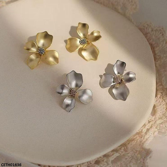 CETH01436 ZCD Stainless Steel Flower Tops Pair - CETH