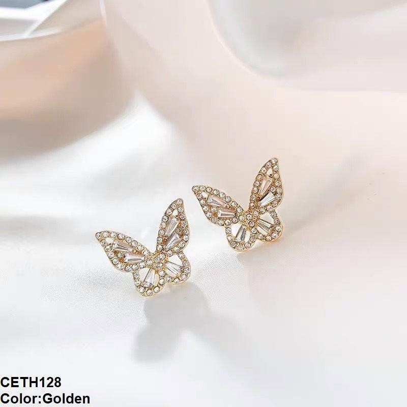 CETH128 YQG Butterfly Stud Tops Pair