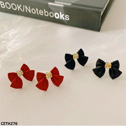 CETH276 YQG Bow Stud Tops Pair