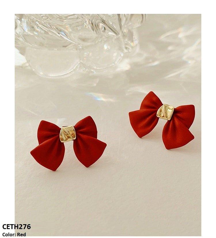 CETH276 YQG Bow Stud Tops Pair