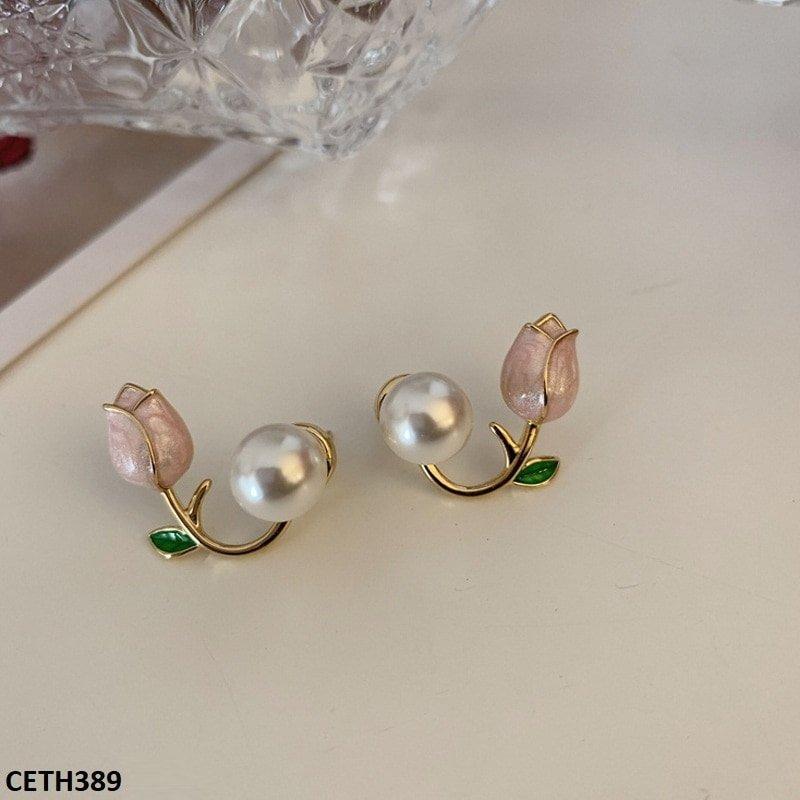 CETH389 LSH Pearl Flower Tops Pair