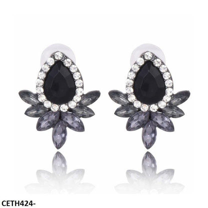 CETH424 LQP Step Pear Stud Tops Pair