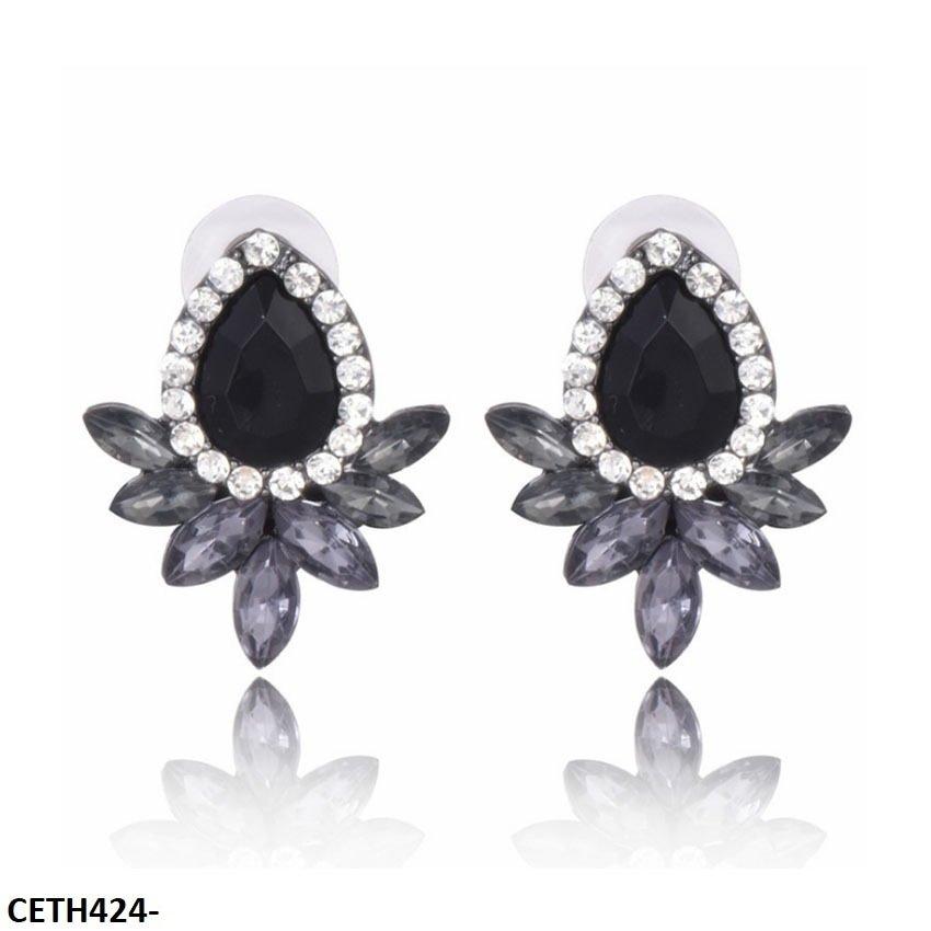 CETH424 LQP Step Pear Stud Tops Pair