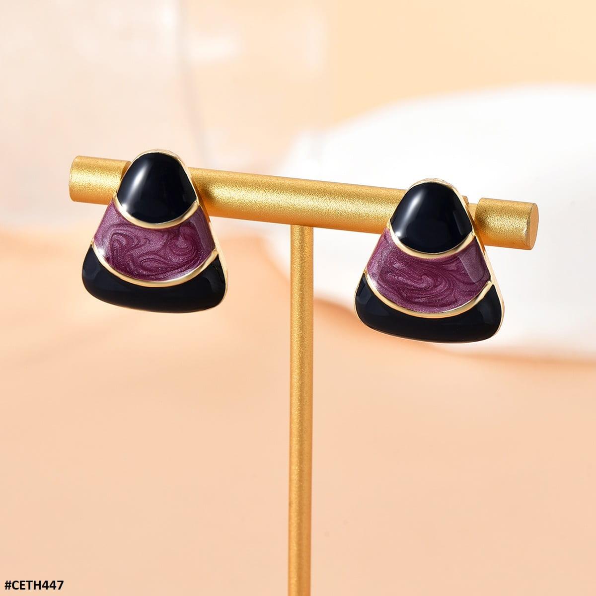 CETH447 YUL Trianlge Stud Tops Pair