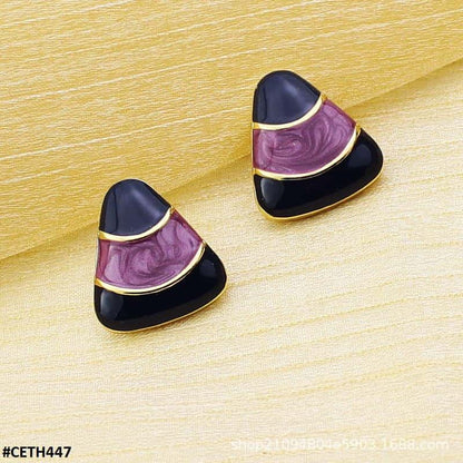 CETH447 YUL Trianlge Stud Tops Pair