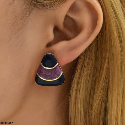 CETH447 YUL Trianlge Stud Tops Pair