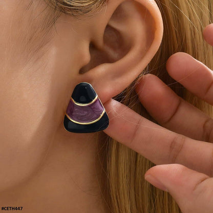 CETH447 YUL Trianlge Stud Tops Pair