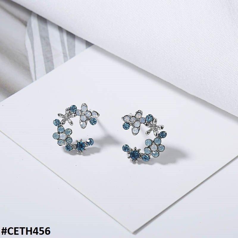 CETH456 JMN Butterfly Flower Stud Tops Pair